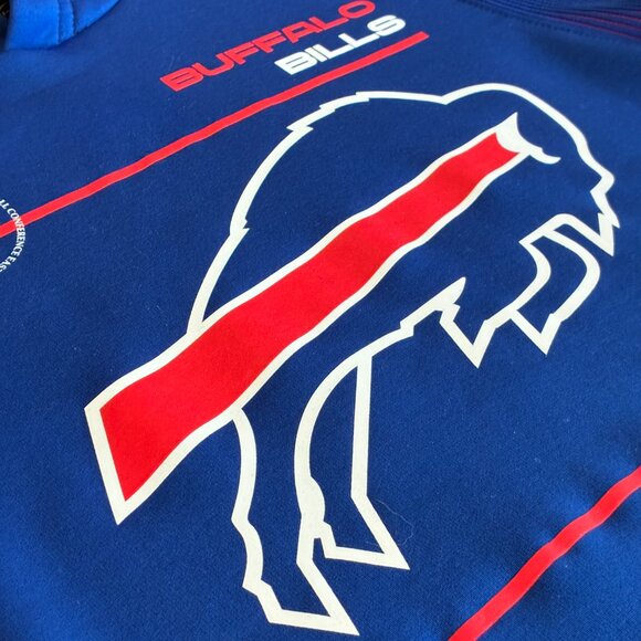 NEW Buffalo Bills NFL Nike Blue with Logo Hoodie Sweatshirt Top Long-Sleeves - Picture 10 of 15